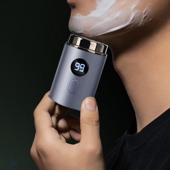 Мини-электробритва с ЖК-дисплеем, USB-перезаряжаемая, водонепроницаемая, для влажной и сухой езды, портативная мужская бритва для бороды, инструмент для удаления волос