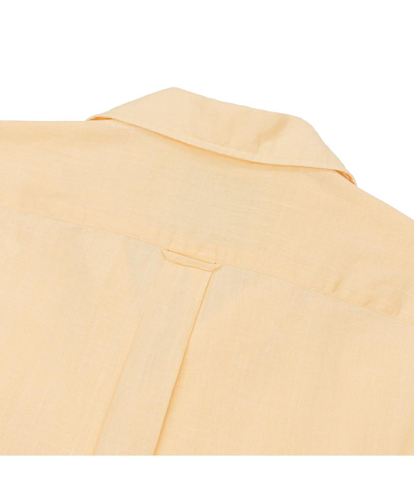 PRODESHIRT [Полуоверсайз] Кубинская льняная рубашка с открытым воротником (Мед)