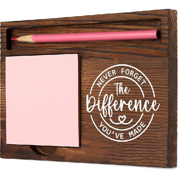 Secretary Difference Maker Self-Stick Note Pad Holder Gift for Administrative Professionals and Office Assistants, Durable and Stylish Desk