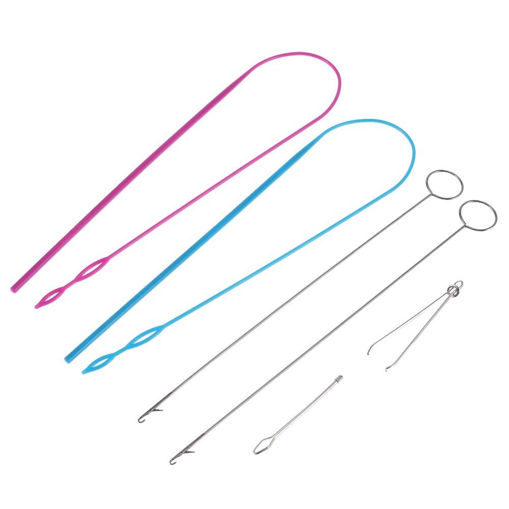 Metal Sewing Loop Kit Blue Metal Tweezers Loop Turner Tool  Flexible Drawstring Threader