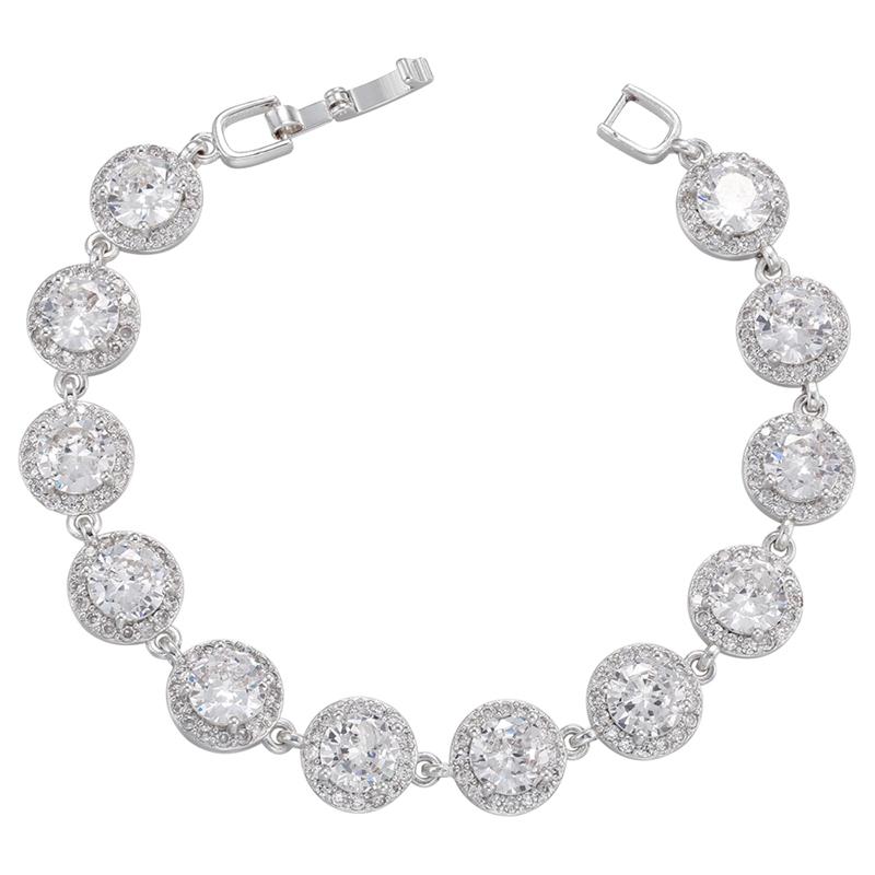 ZHUKOU 8 styles Gold Women's Bracelet CZ Crystal Zircon Shiny Bracelet Women Jewelry VL143
