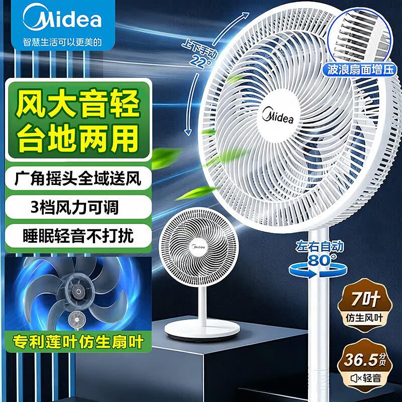 Midea 7-Blade Desk & Floor Electric Fan