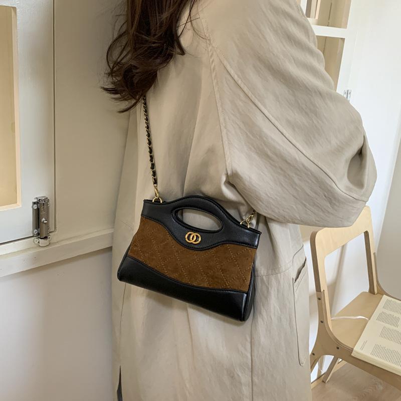 Сумка-цепочка ромбовидной формы женская большой вместимости 2025 новая осенне-зимняя ретро матовая сумка-мессенджер сумка-тоут для поездок на работу