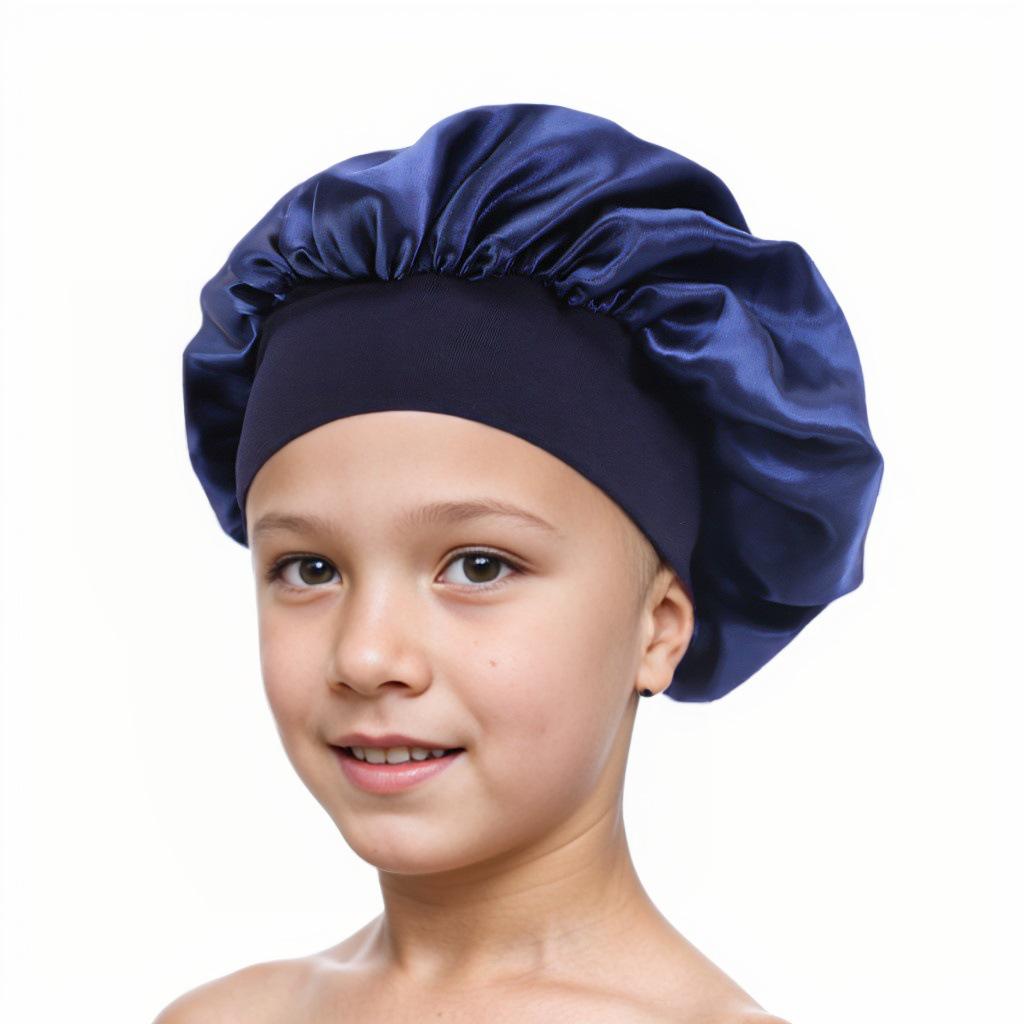 Children's Satin Sleep Cap - Soft Elastic Silk-like Hair Care Hat
