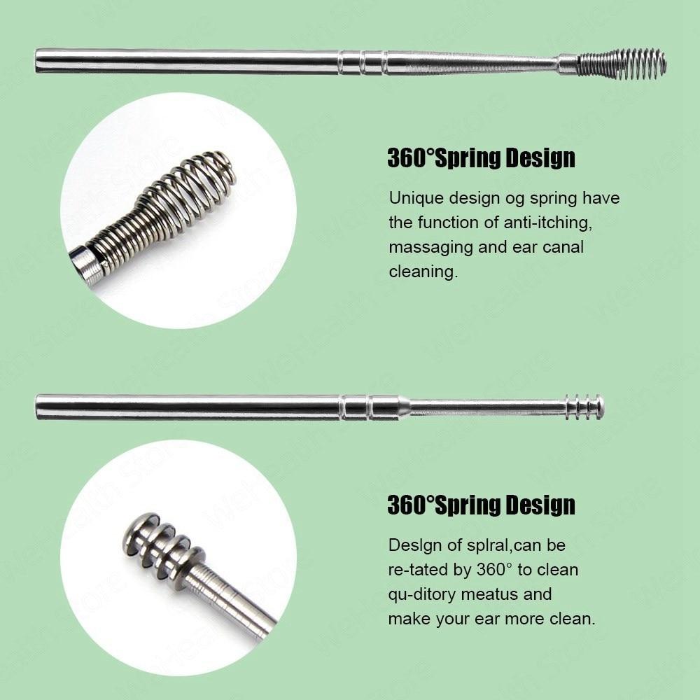 Stainless Steel Ear Wax Remover Ear Cleaner Set Ear Pick Ear Wax Removal Tool