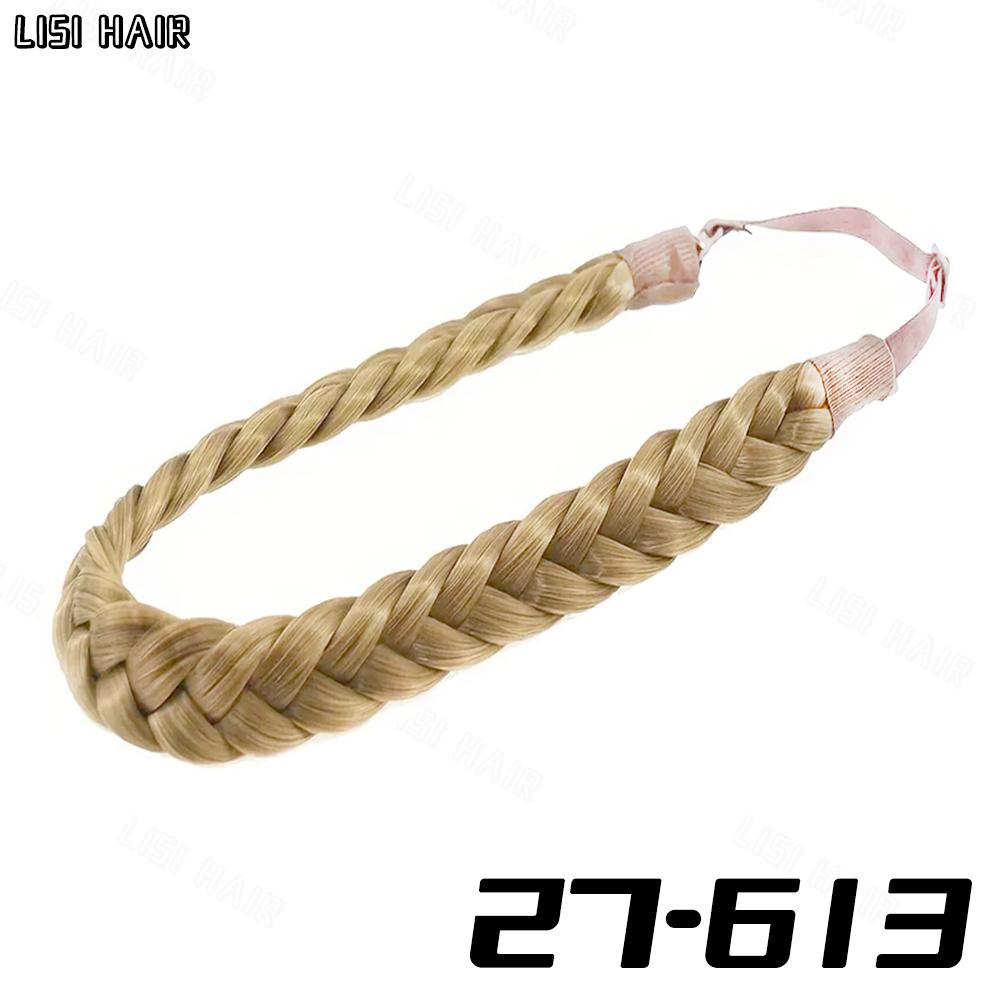 MISSQUEEN Synthetic 1pc Elastic Braided Hair Band Extensions Classic Wide Fluffy Braids Wig For Women