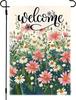 Welcome Spring Daisy Garden ag Double Sided, Small Burlap oral, 12x18 XXQ