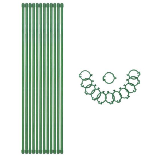 6 шт./12 шт. колья для поддержки растений с кольцами цветочные композиции для выращивания овощей зеленые палочки для поддержки растений садовые принадлежности