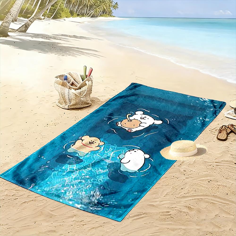 Cute Bear Swimming Pool Design Towel Beach towel quick-drying for travel outdoor sports jogging beach and swimming