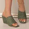 Fashion Wedge Sandals and Slippers Women Outside Wear 2025 Summer New Open Toe Versatile Flip Flops Sexy Sandals High Heels