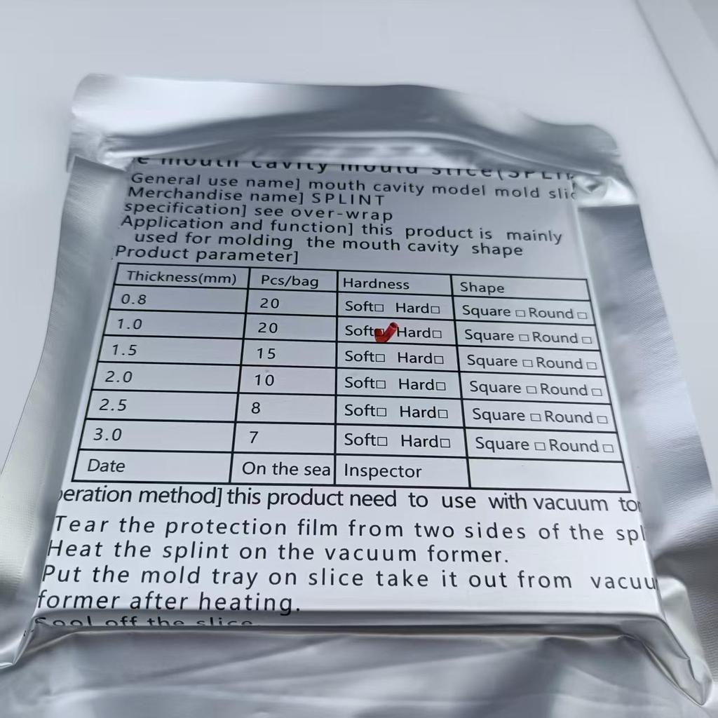 1 упаковка стоматологической фольги для вакуумного формования квадратный ортодонтический фиксатор для шины стоматологическая лаборатория термоформовочный материал