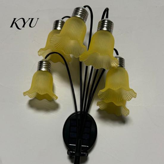 Cordless Garden Decor for Walkways Solar Stake Light, Auto on Off 6 Lily of The Valley Landscape Accents Housewarming Outdoor Waterproof LED