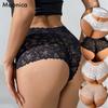 European Size Women's Lace Boxer Briefs Hollow Jacquard Sexy Panties Women's Pure Desire Underwear Anti-exposure Bottoming Panties Women