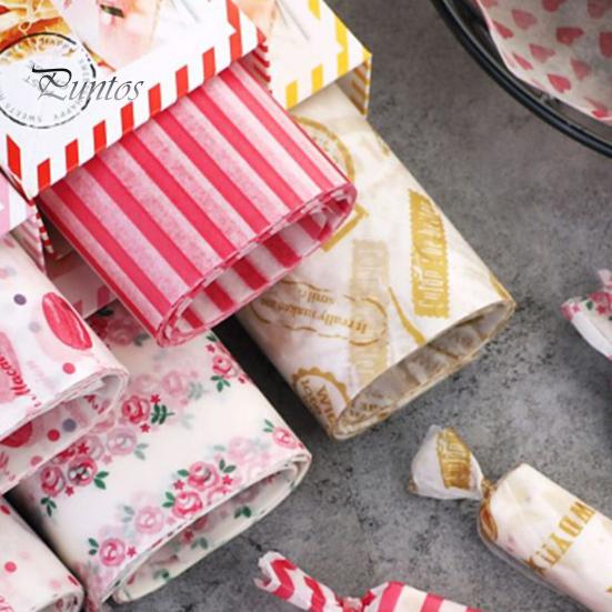 Puntos 50 шт./пакет вощеная бумага с рисунком сердца антипригарная пищевая упаковка маслостойкая сухая бумага для гамбургеров