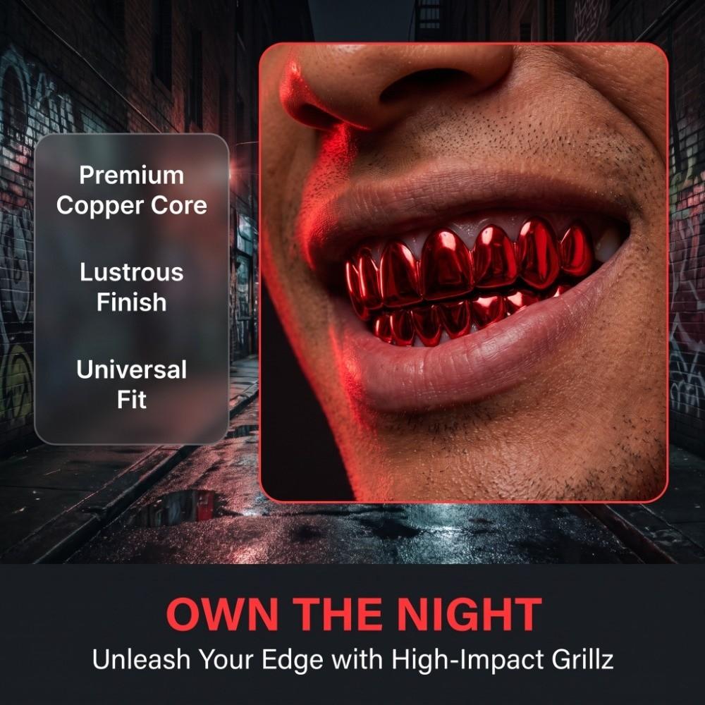 1Pcs/Set Glossy Finish 8 Teeth Top Bottom Grills Y2K Party Cosplay Teeth Halloween