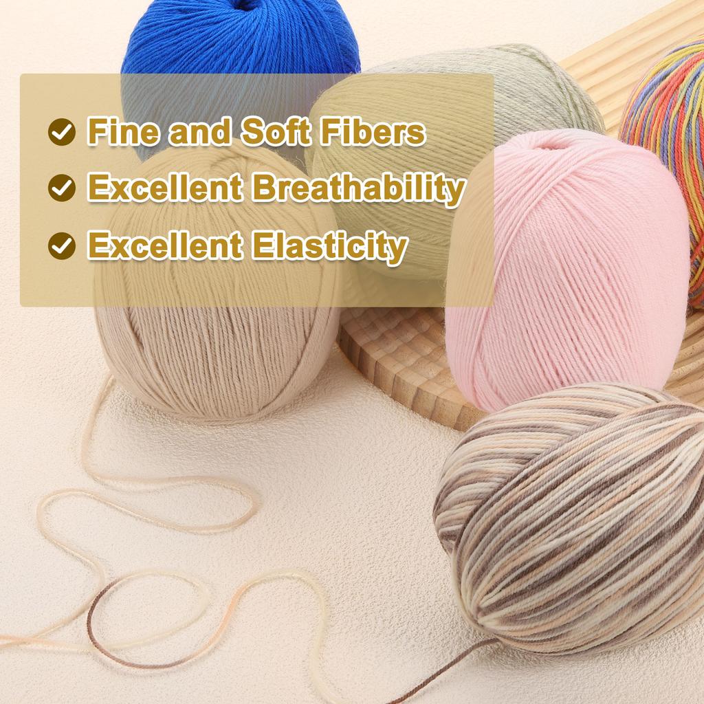 Пряжа 100% шерсть 4-слойная шерстяная ровница Роскошная и мягкая пряжа Пряжа ручной окраски для ручного вязания, вязания крючком, 3,52 унции, 306 ярдов 1 моток