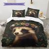 Floral wreath animal  Pattern Bedding Quilt Set Quilt Cover Pillowcase Home Decoration  Gift (1 * duvet cover + 2 * pillowcase, without core)