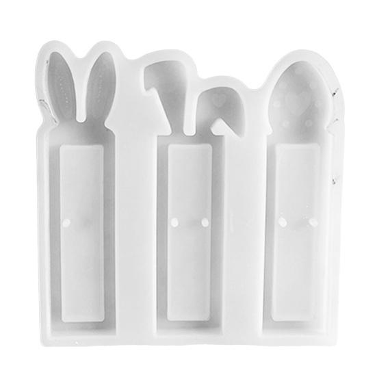 Силиконовая форма для пасхального кролика для самостоятельного изготовления свечей, литье из смолы, легко снимаемая форма для полимерной глины, гибкая форма для свечей в виде кролика