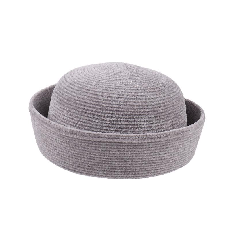 New chenille medicine box hat casual fashion versatile bowler hat showing face small sailor hat high sense master hat