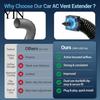 Rear Seat Air Conditioner Vent Conditioning Ventilation Hose for Car Back Seat, Portable Duct with Adjustable USB Flow Fan, Pipe SUV Truck Van