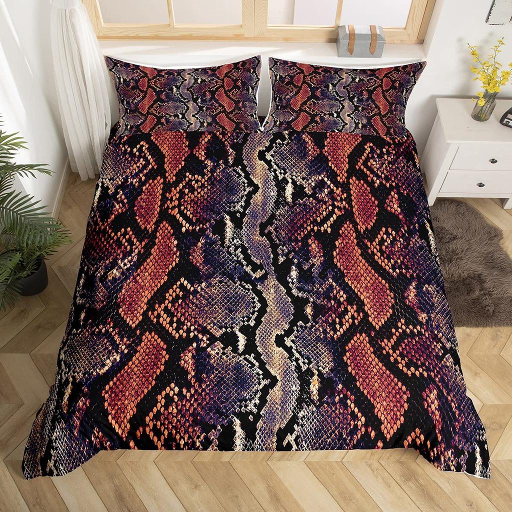 Animal Fur Pattern Duvet Cover Set Tiger Lion Cow Leopard Polyester Comforter Cover With Pillowcase King Queen Size Bedding Set