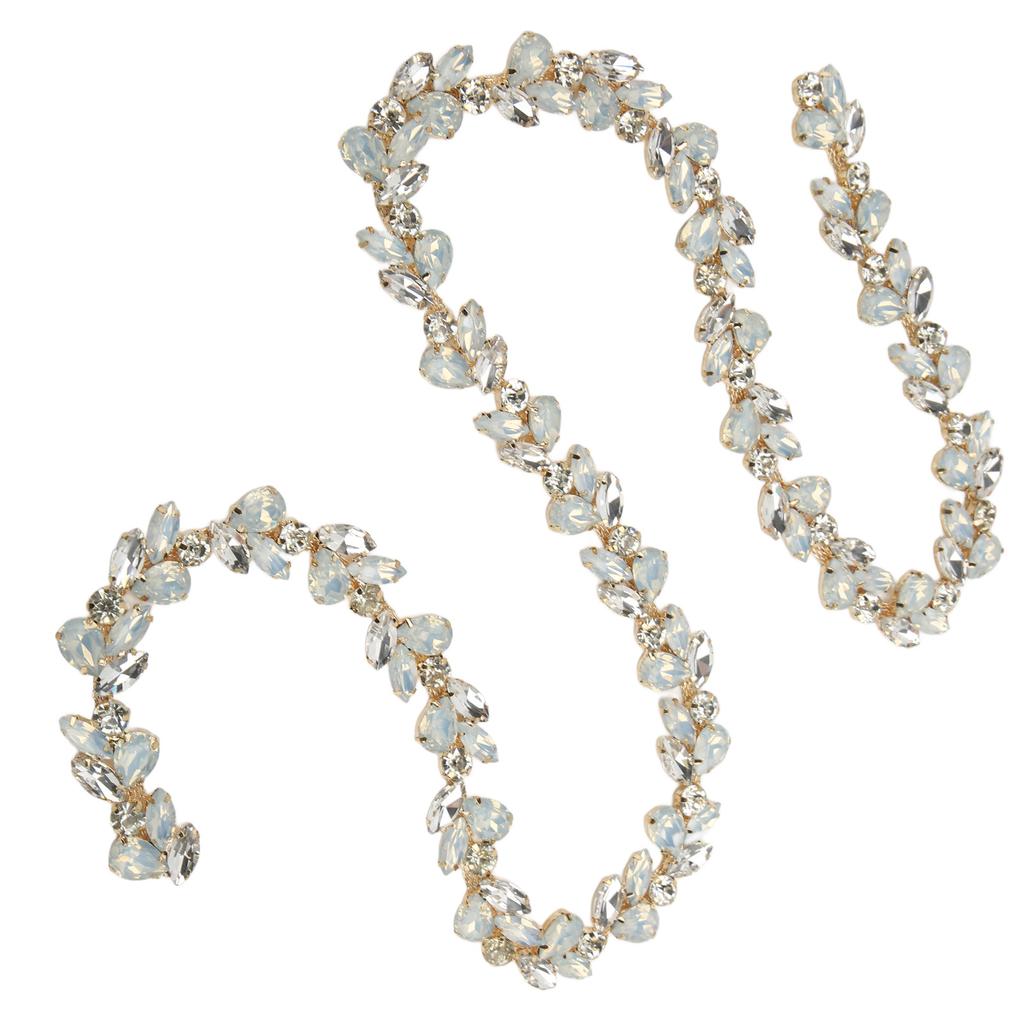 1yd Rhinestone Flower Chain Shiny Colorful Exquisite Workmanship Color Horse Eye Drop Rhinestone