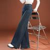 Women's Retro Wide-Leg Jeans: High-Waisted, Fleece-Lined, Slimming, Loose Fit, Floor-Length, for Autumn/Winter 2025
