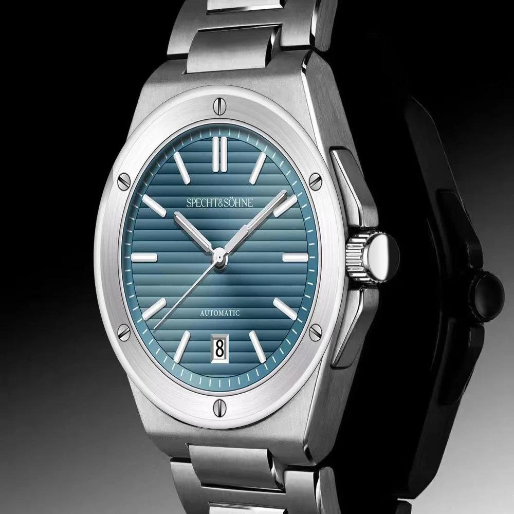 Новые креативные механические часы 40 мм для мужчин со светящимся сапфировым кристаллом из нержавеющей стали, водонепроницаемые relogio masculino