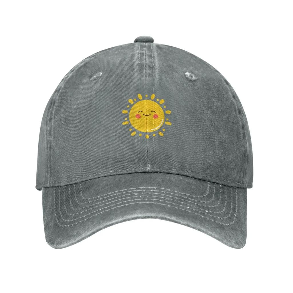 Кепка бейсбольная ковбойская джинсовая Sun Face Vintage Dad Hat для мужчин и женщин Регулируемая кепка Joker Casquette