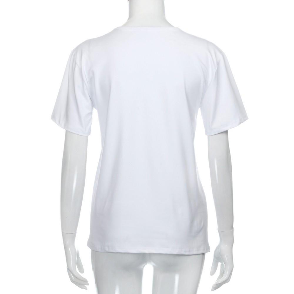 Women's Loose T-shirt Sleeves High Heels Printed T-shirt Short-sleeved Top