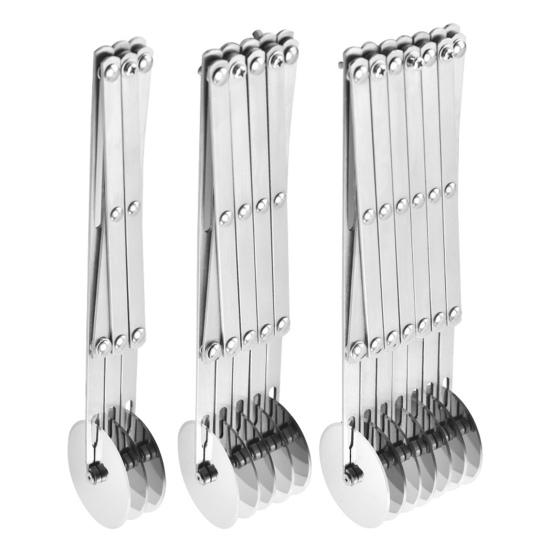 Многоколесный нож для пиццы, регулируемый ролик для теста с 3/5/7 лезвиями для нарезки одинаковых ломтиков, расширяемый нож для пиццы, разделитель для теста для печенья