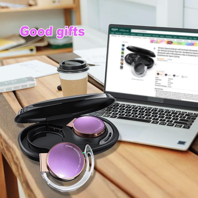 wireless earphones ear hook type clip headphones Bluetooth 5.3 lightweight earphones It doesn't hurt to wear it suitable for holiday gifts (rose gold