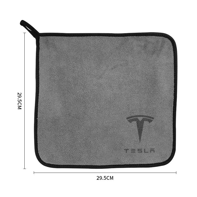 CQEPN1 For Tesla Model 3 Mode S X Model Y Emblem Car Logo Badge Microfiber Wash Towel Cotton Soft Cleaning Rag Drying Cloth Accessories
