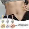 Кольцо для пупка со стразами, роза, цветок живота, женский сексуальный бар, пирсинг, украшения для тела