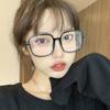 Retro Square, Black Thick Frame Glasses, Female Big Face, Thin And Plain Artifact, Myopia Glasses Frame.