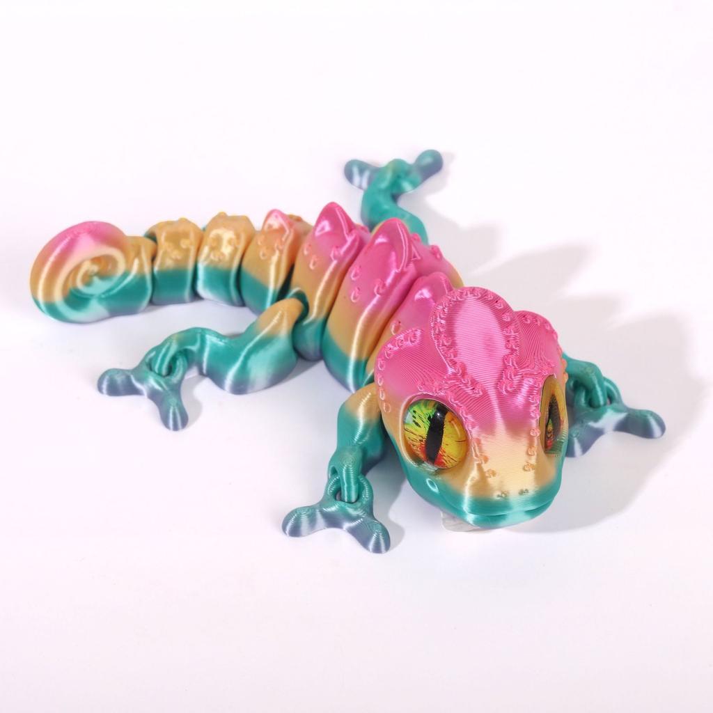 3D Printing Chameleon Figures Multi-joint Movable Simulation Eyes for Home Accessories Kids Toys Gifts Living Room Decoration