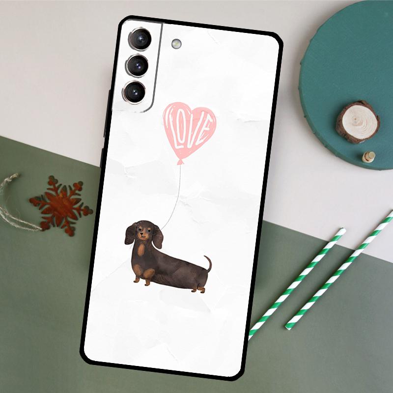 Милый Чехол с Таксой для Samsung Galaxy S23 S22 S21 Ultra S20 FE S10 S9 Note 10 Plus Note 20 Ultra