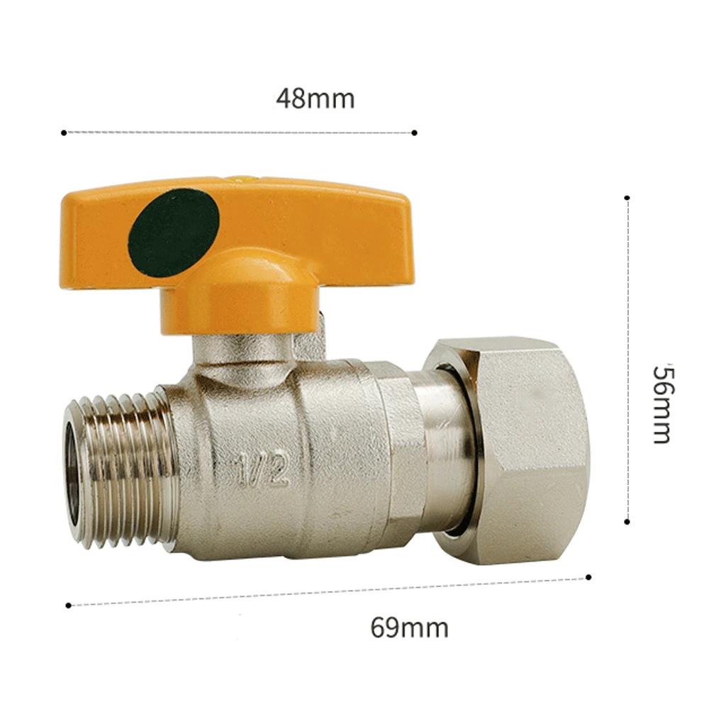 Union Ball Valve 1/2" -3/4" Brass Double Female and Male Thread Valve Water Pipe Switch Gas Straight To Tap Water