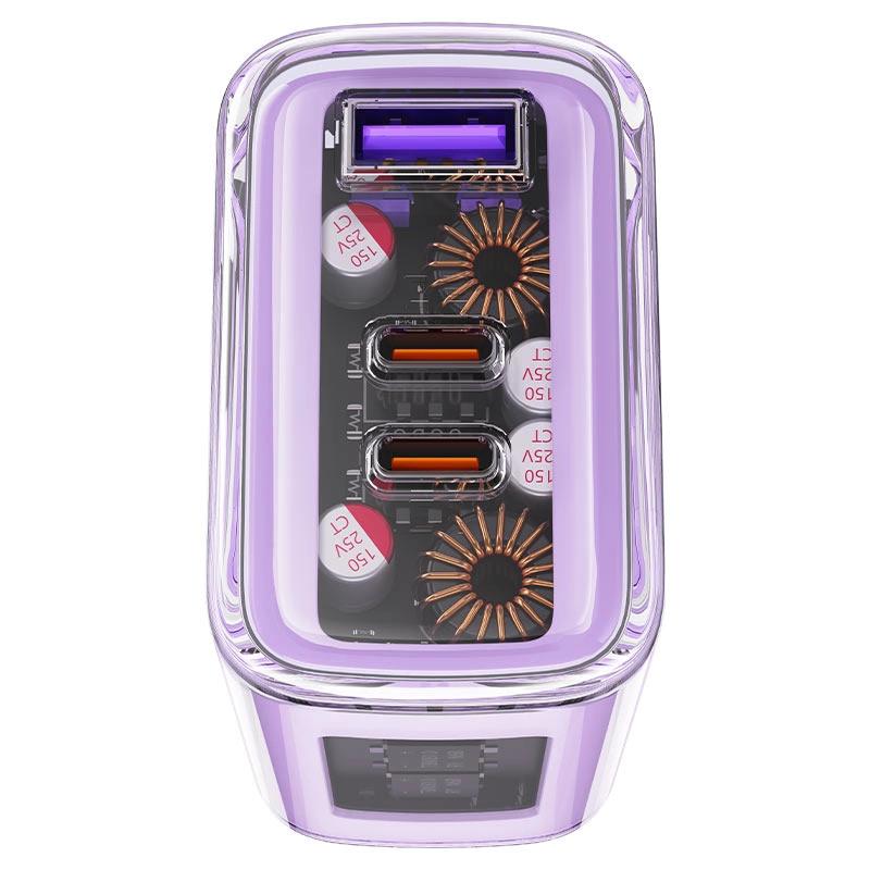 Acefast Ładowarka Gan 65W 3 Porty (1Xusb, 2Xusb C) Zielona (A45)