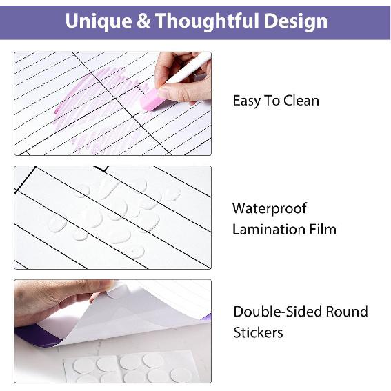 Large Dry Erase Calendar for Wall - 40" x 28", Erasable & Reble Laminated Calendar, Undated 1 Month Wall Calendar, 10 Round Stickers