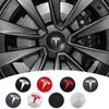 4 шт. Наклейки с логотипом на колпаки ступицы Tesla Model 3/Y/S/X 56 мм - Водонепроницаемые прочные наклейки на центр колеса Аксессуары для защиты автомобиля