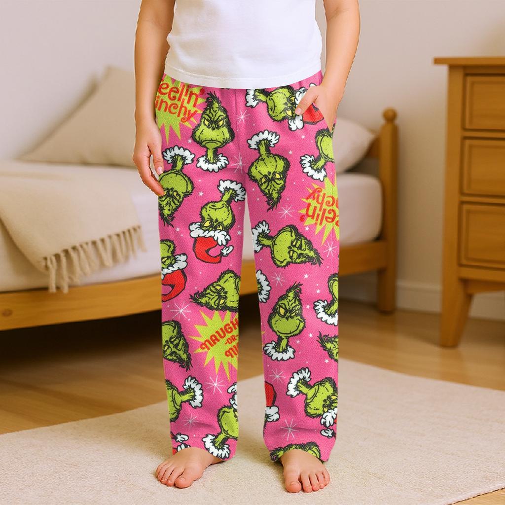 Fashionable Children's Versatile Print Pocket Casual Pants