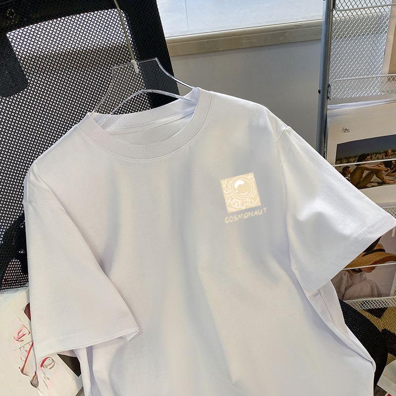 Летняя женская свободная дышащая простая ветрозащитная модная универсальная однотонная футболка с короткими рукавами