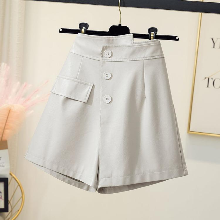 Модная короткая юбка трапециевидной формы из искусственной кожи с высокой талией для женщин нерегулярной формы