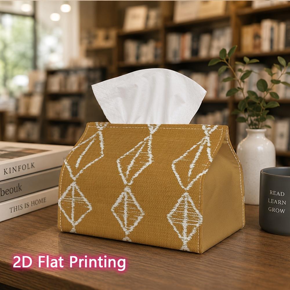 1pc, 2d Flat Printing, Tissue Box Simple Diamond Pattern Printing Party Tissue Box, Multifunctional Kitchen and Dining Table, Coffee Table and Dining