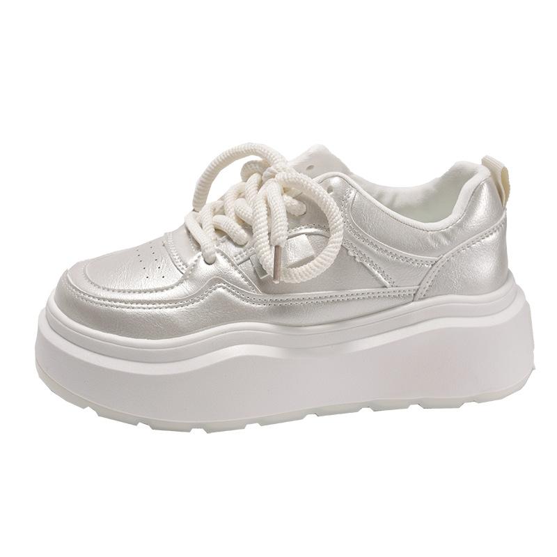 Модные ретро универсальные белые туфли на платформе, кеды, женские, 2025, новые, весна-осень, легкие повседневные спортивные туфли