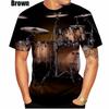 Jazz Drum Set T Shirt 3d Print Men Cool Funny Creative Round Neck T Shirt