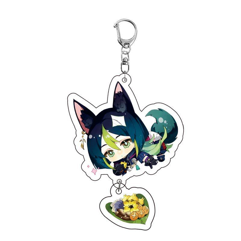 Game Keychains Acrylic Figure School Bag Keychian Holder Key Ring For Children Girl Men Accessories