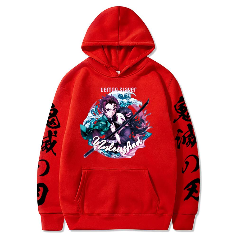 Anime Hoodies Demon Slayer Hoodie Oversize Sweatshirt for Men Hooded Sweatshirts Unisex Printed Pullover Streetwear Men Clothing