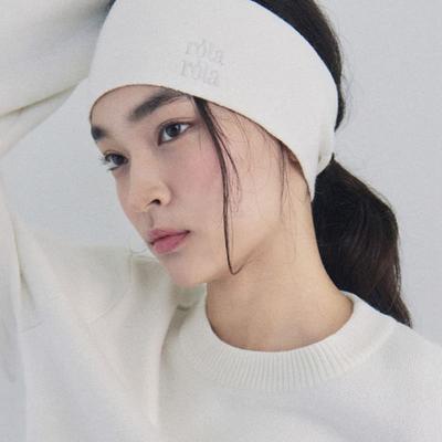 ROLAROLA NUBASIC LOGO KNIT HAIR BAND IVORY